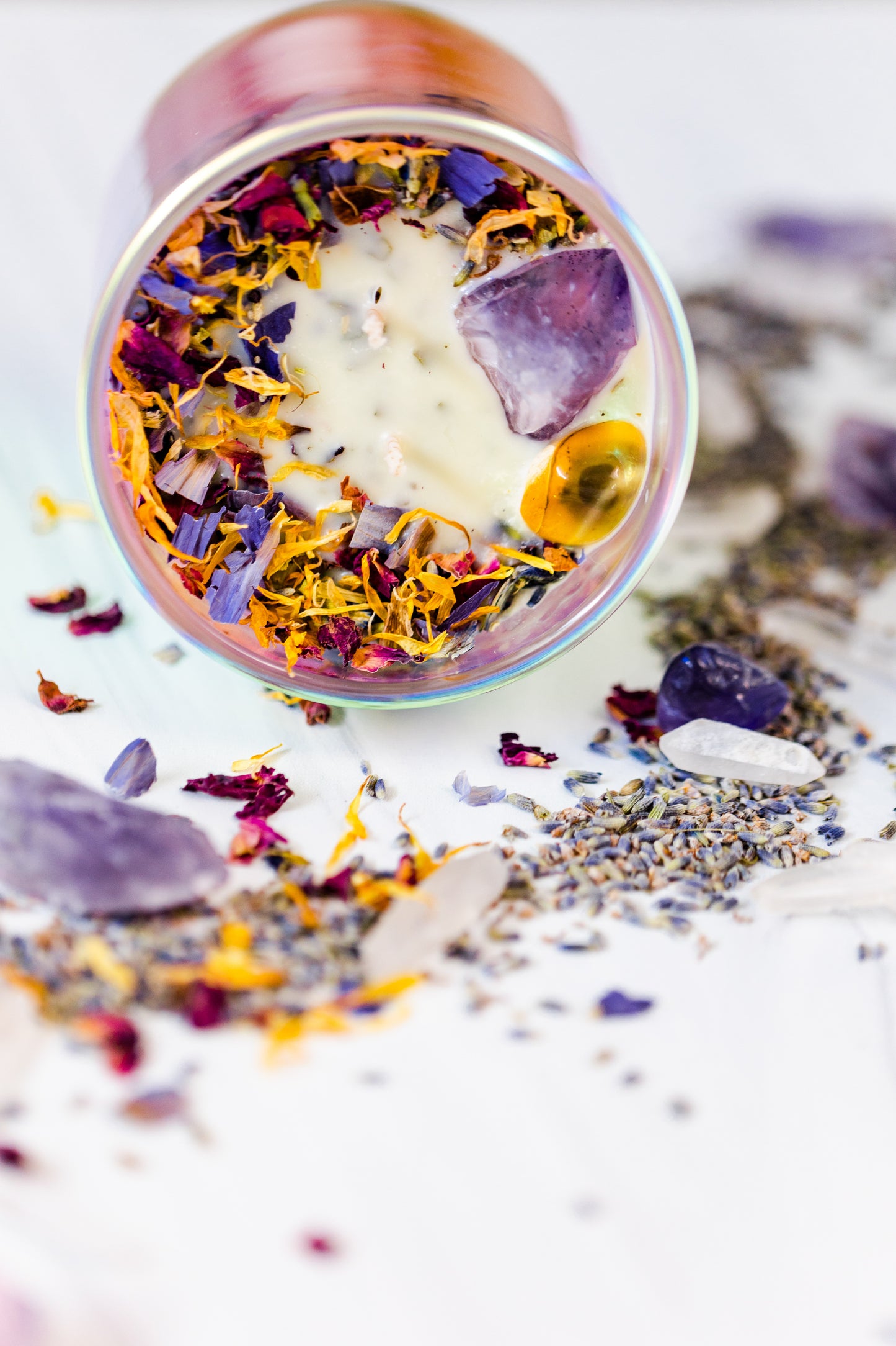 Crystal Affirmation Candle - I CLAIM MY POWER
