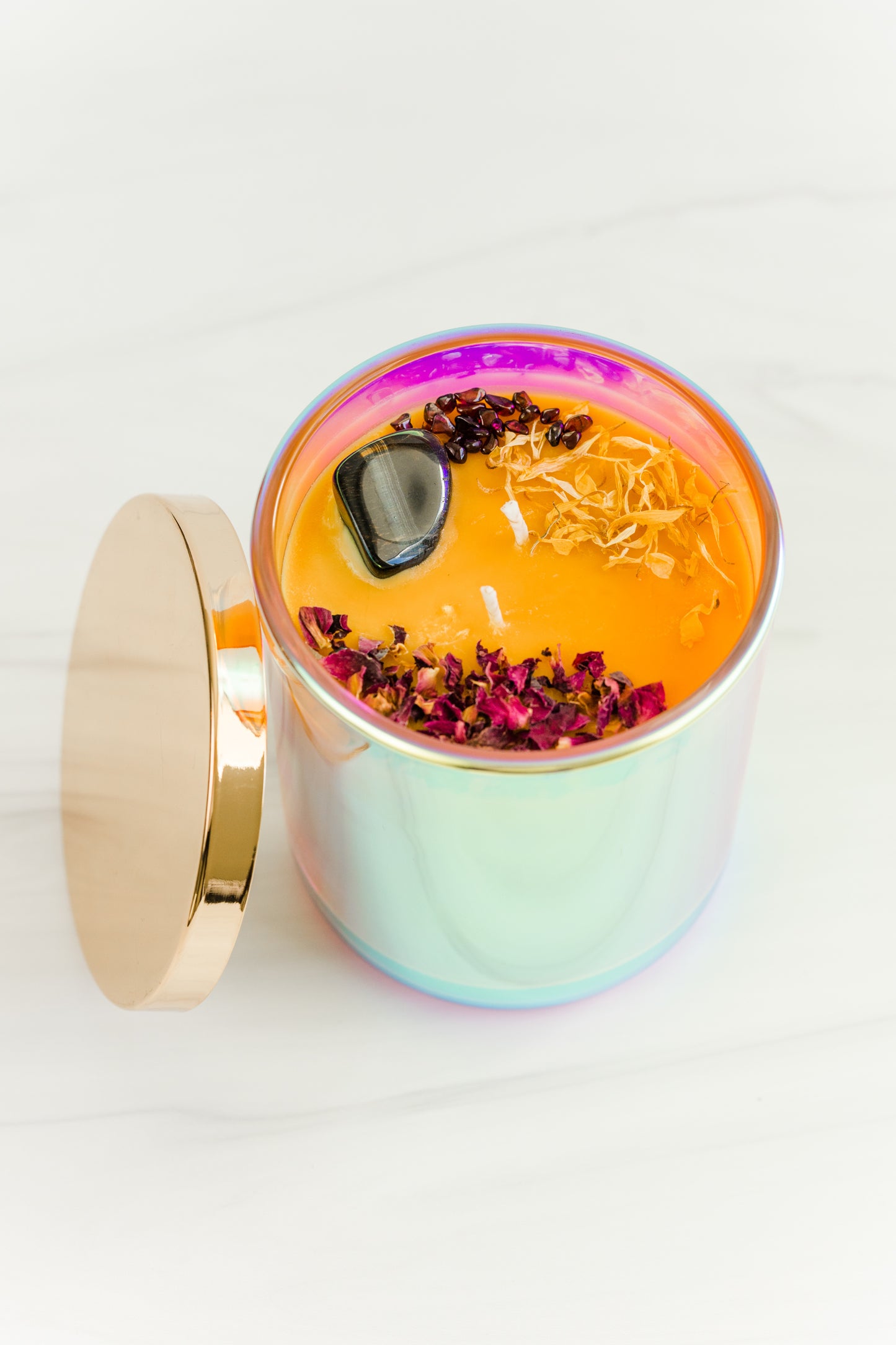 Crystal Affirmation Candle | ATTITUDE OF GRATITUDE