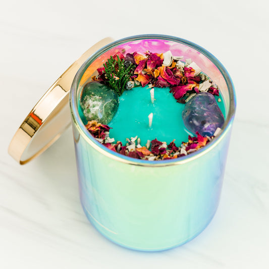 Crystal Affirmation Candle | ABUNDANCE IS MY BIRTHRIGHT