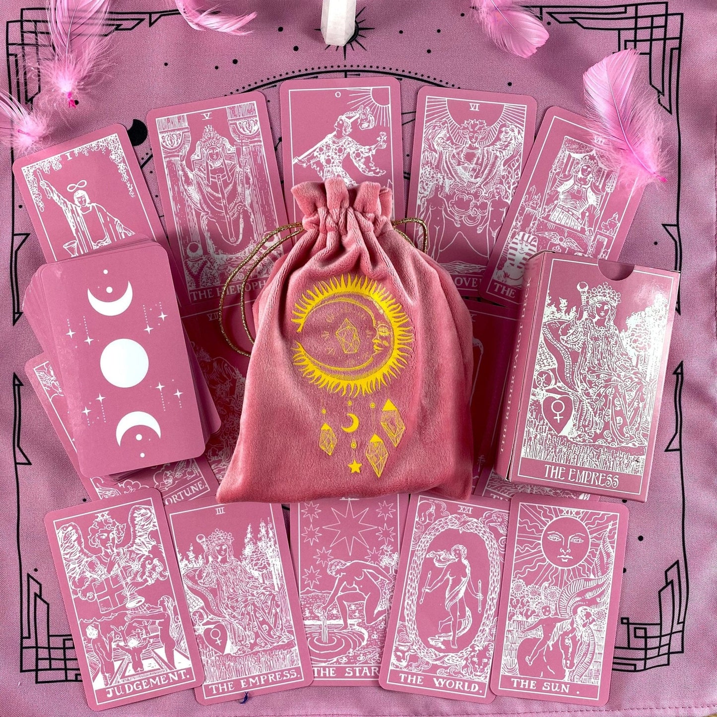 Pink White Tarot Deck