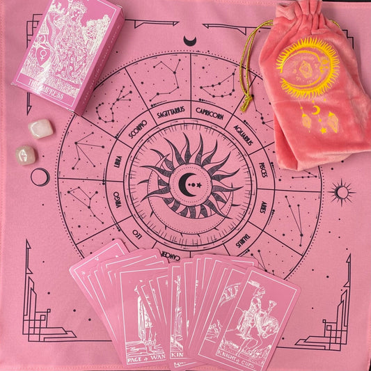 Pink Tarot Cloth for Spread